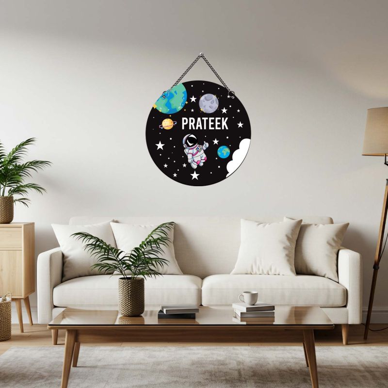 Personalized Astronaut Space Theme Wall Hanging  Wall Art for Kids' Bedroom, Nursery & Playroom  Kids Room Door Decoration